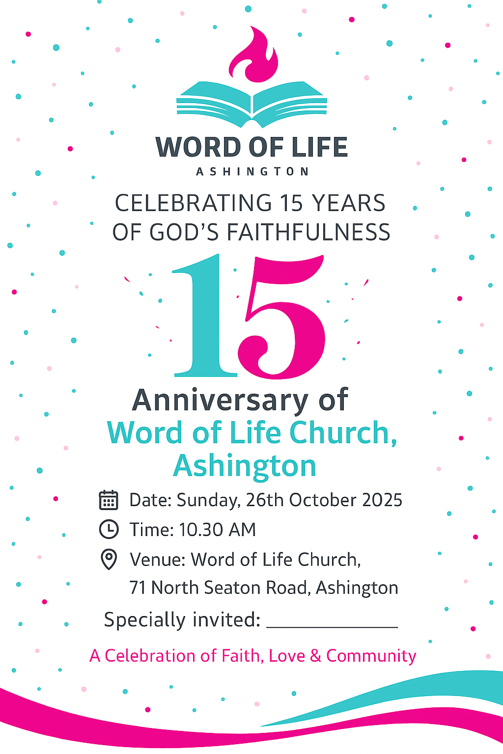 Church 15 Years Anniversary Flyer